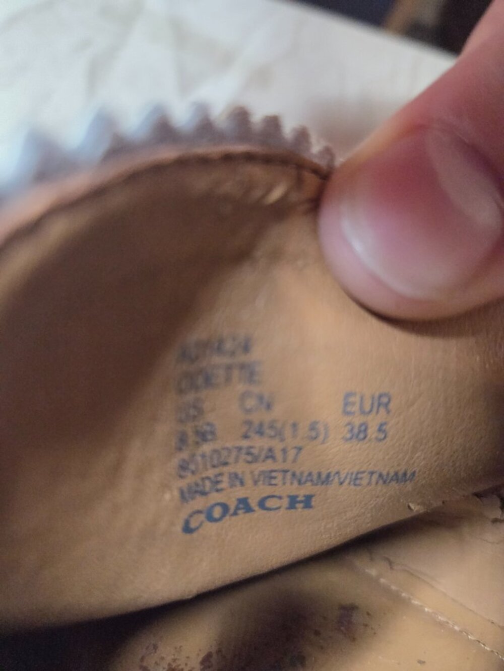 Women's Coach Odette Patent Leather Loafer Tan US 8.5 - Picture 10 of 14